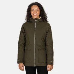 Regatta Veste Imperméable BERGONIA Femme (Kaki Foncé) -Regatta Soldes Boutique veste impermeable bergonia femme kaki fonce 3