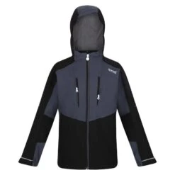Regatta Veste Imperméable HIGHTON Enfant (Noir / Gris Sombre)