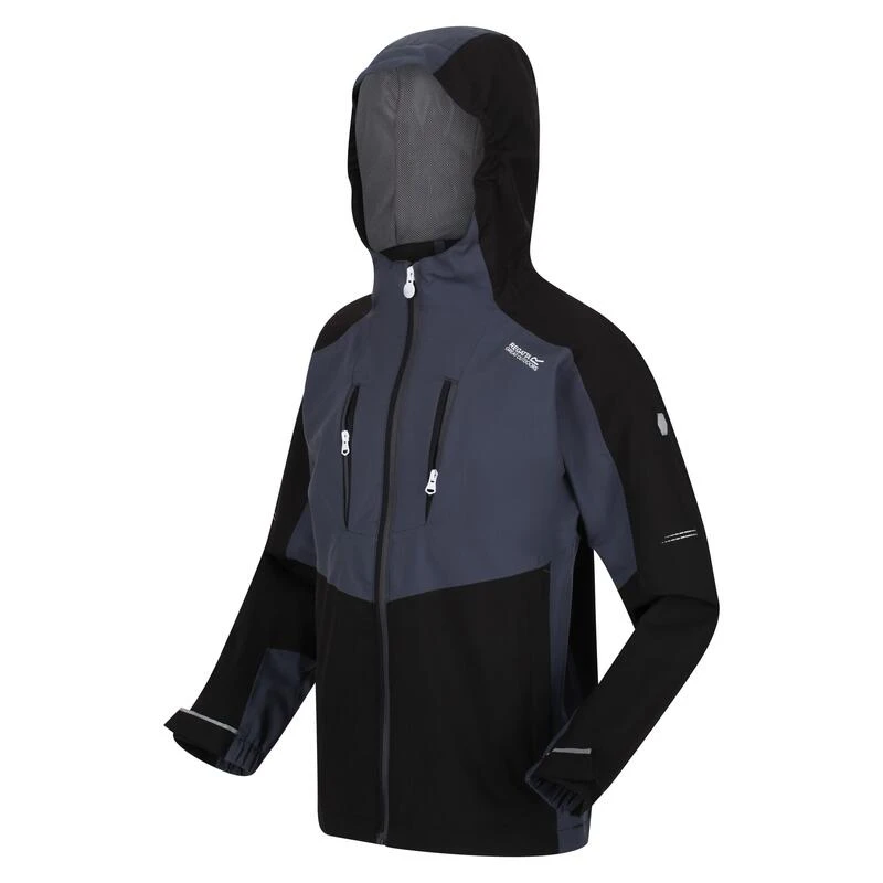 Regatta Veste Imperméable HIGHTON Enfant (Noir / Gris Sombre) 6 Regatta Veste Imperméable HIGHTON Enfant (Noir / Gris Sombre) – Image 4