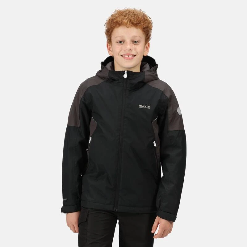 Regatta Veste Imperméable HURDLE Enfant (Noir / Cendre) 5 Regatta Veste Imperméable HURDLE Enfant (Noir / Cendre) – Image 3