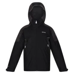 Regatta Veste Imperméable HURDLE Enfant (Noir / Cendre)